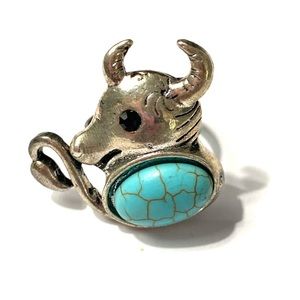 Bull Ring Adjustable Band Turquoise